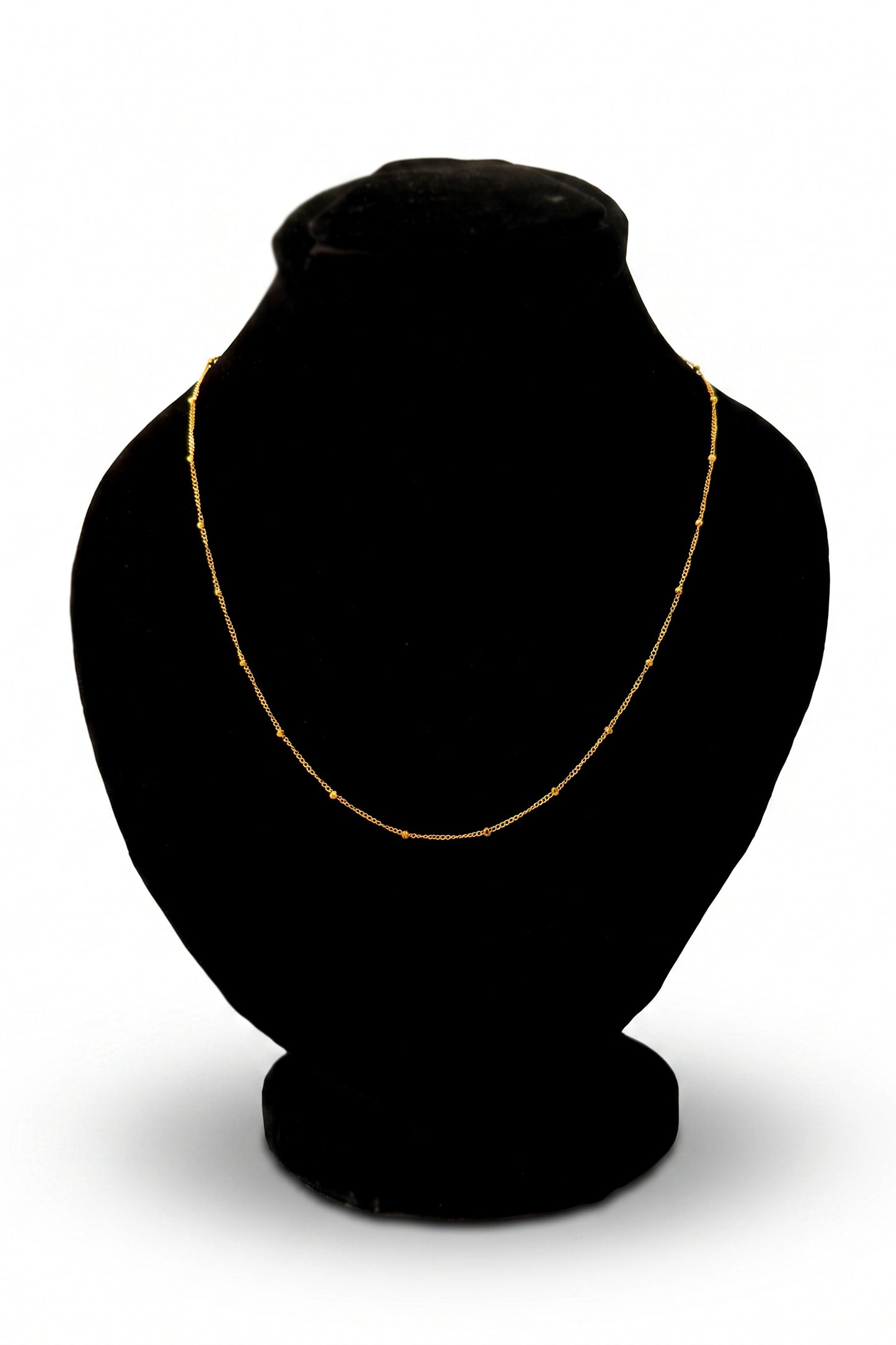 Minimal Gold Beaded Chain Necklace