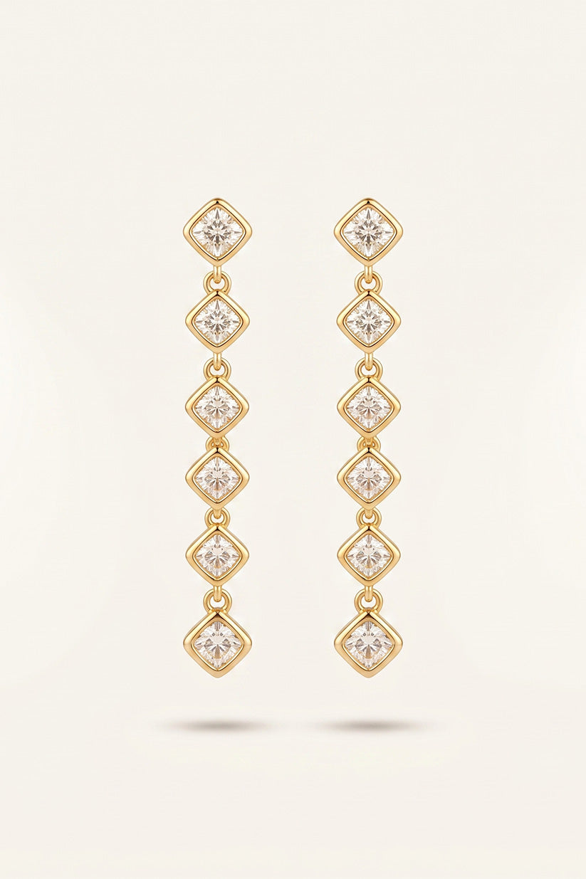 Luxury Geometric Crystal Drop Earrings for Women