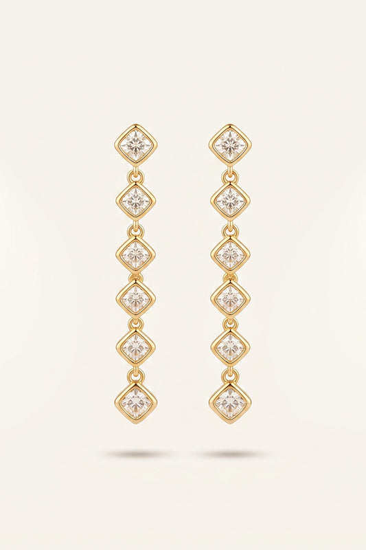 Luxury Geometric Crystal Drop Earrings for Women