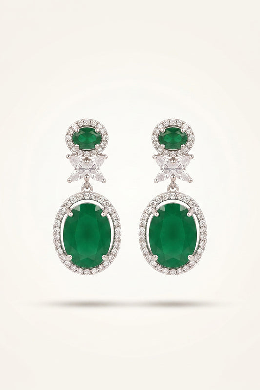 Luxury Emerald Green Crystal Drop Earrings for Women