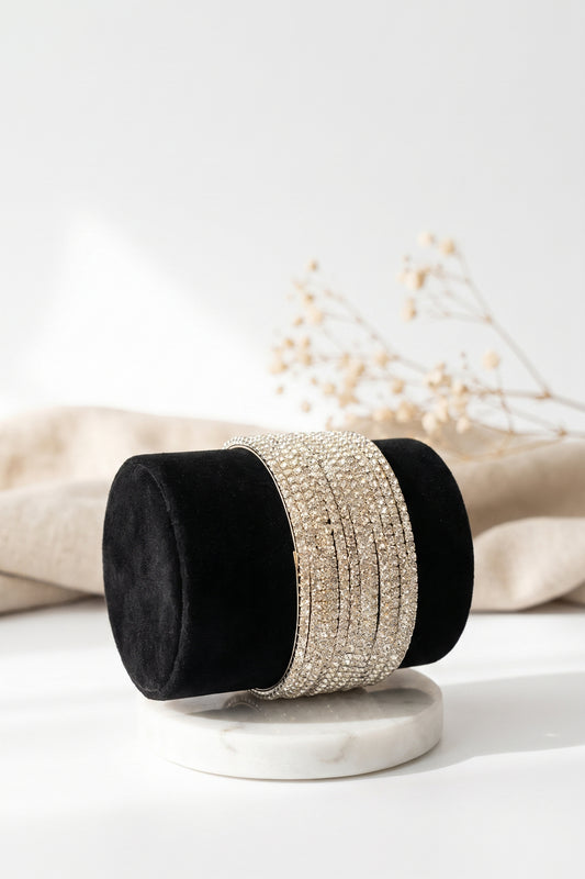 Luxury 12-Piece Silver Plated Bangle Set for Women