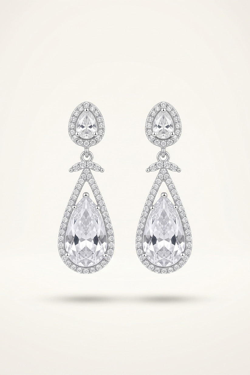 Luxury Pear Cut Crystal Drop Earrings for Women