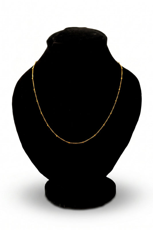 Minimal Gold Beaded Chain Necklace