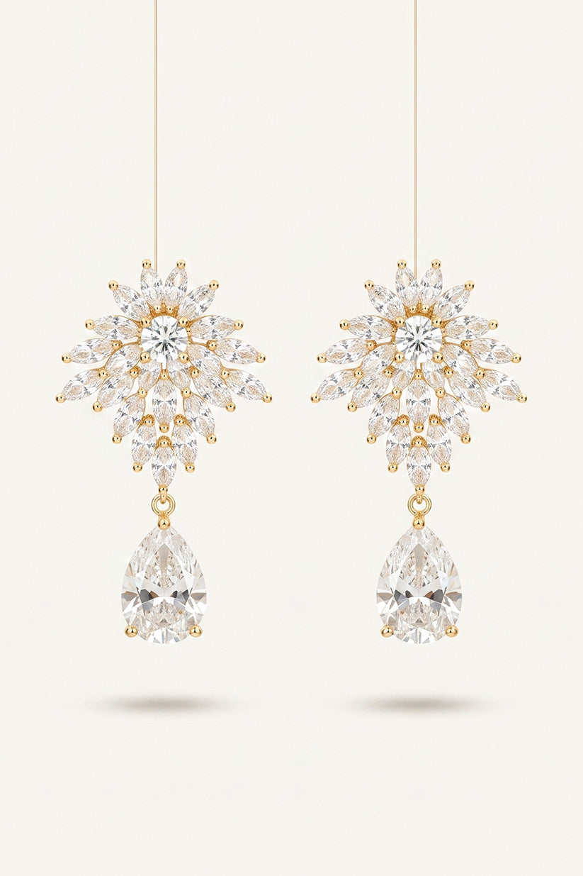 Celeste Bloom Crystal Drop Earrings
