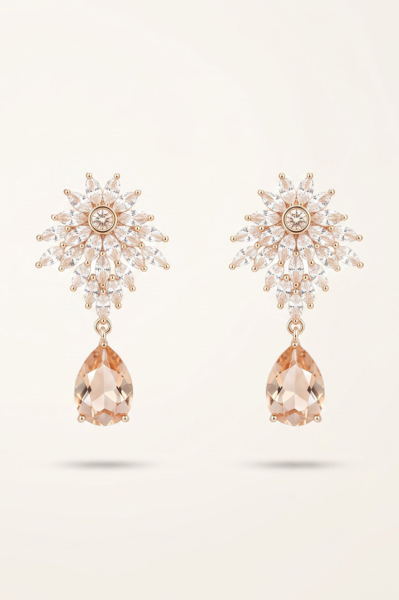 Celeste Bloom Crystal Drop Earrings